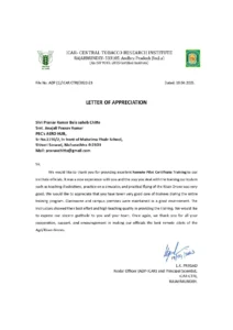 Appreciation letters of PBC Aero Hub